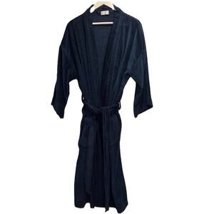 Christian Dior Men Robe de Chambre OS Navy Velour Bath Leisure Loungewear Luxury